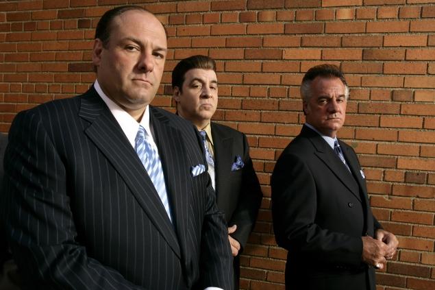 Tony Soprano and associates from the televisions series "The Sopranos".