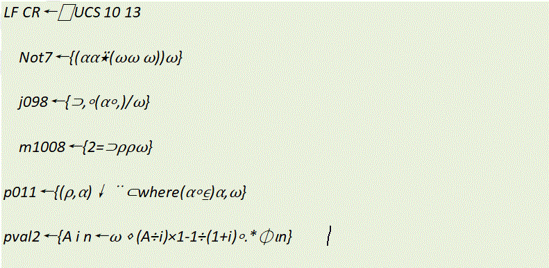 APL Code Snippet 1