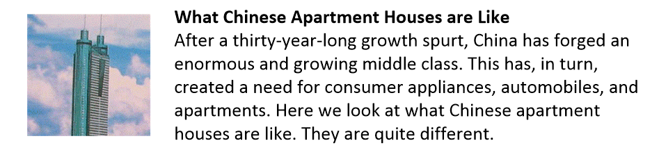 Chinese apartment houses