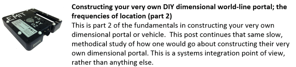 Constructing your very own DIY dimensional world-line portal; the frequencies of location (part 2)
