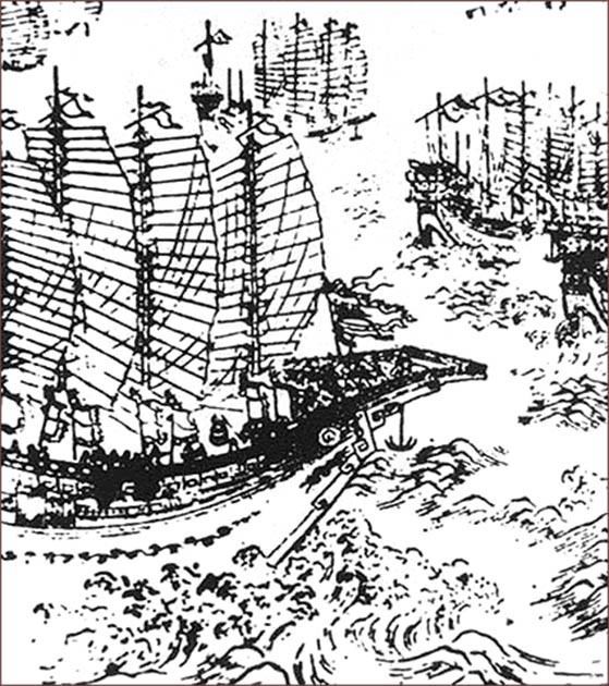 Woodblock print representing Zheng He’s ships. ( Public Domain )