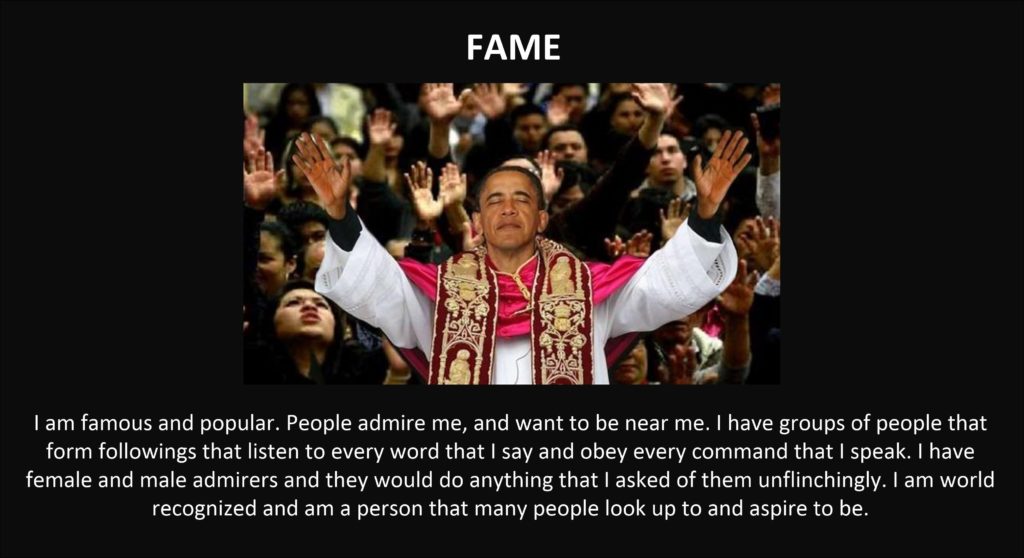 Desktop splash for Fame intention.