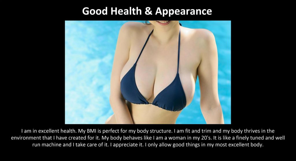 Desktop splash machine for a woman to be in good physical health.