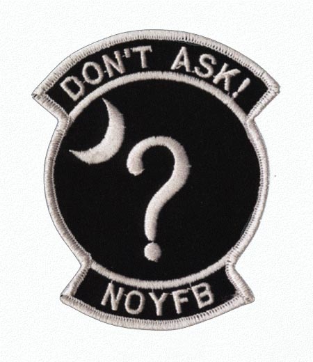 No answers equals no lies. NRO mission patch.