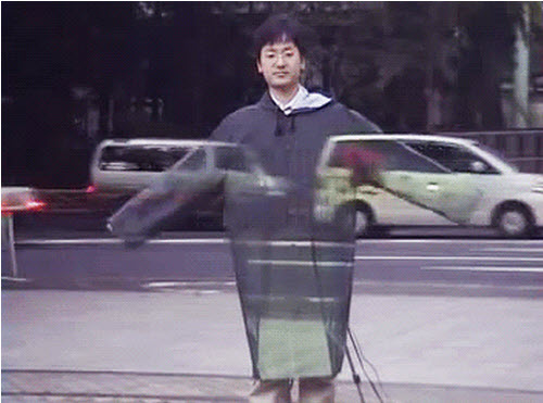 Retro-reflective Projection Technology (RPT) developed in Japan in the middle to late 1990's.