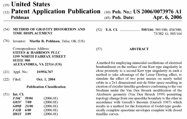 John Titor Time Machine Patent