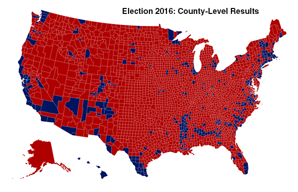 2016 Election Results by County
