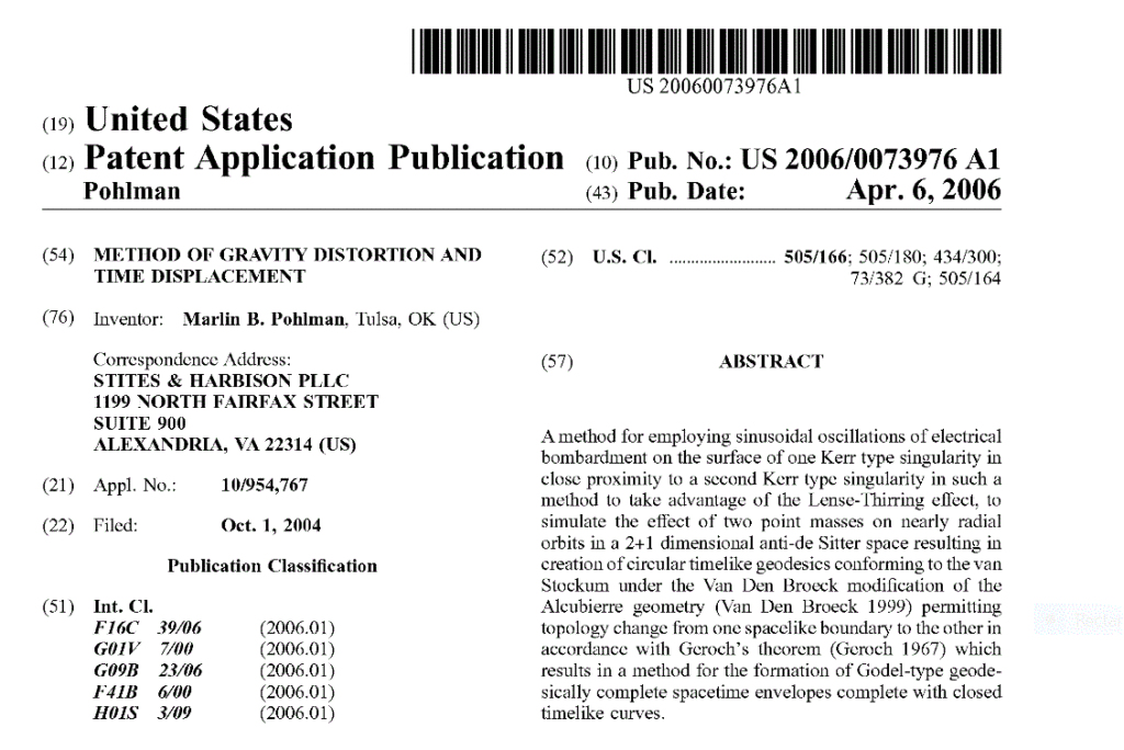 Time machine patent