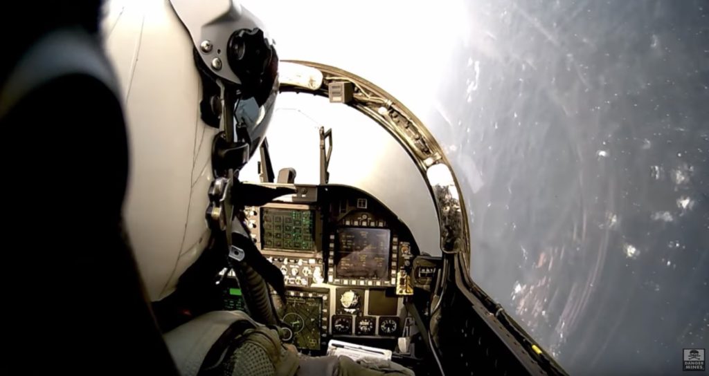 It's quite possible that by the time the FLIR saw the object, it was closer than 30 nmi. The above account also says that the object was "hovering at their precise CAP point," which corroborates Princeton's radar contact, and suggests that this was not an ordinary civilian jet. But the account also says that the F-18's radar indicated that the object was hovering below them and that the FLIR was slaved to the radar, yet the FLIR footage shows the object moving to the left above them, assuming that TTSA's video annotation is correct when it says "Sensor aimed 6° above aircraft axis."