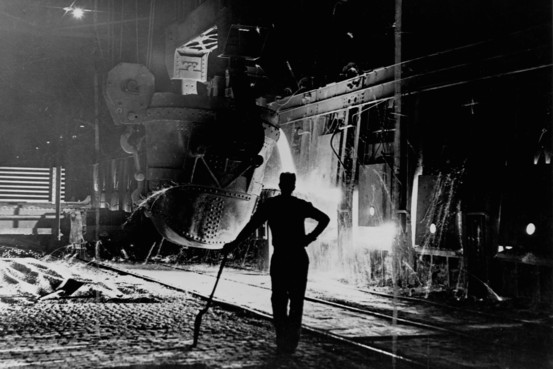 The environment within a steel factory is a very dirty and dangerous one.