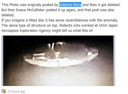 Very first photo as posted on the Internet of the Baltic UFO.