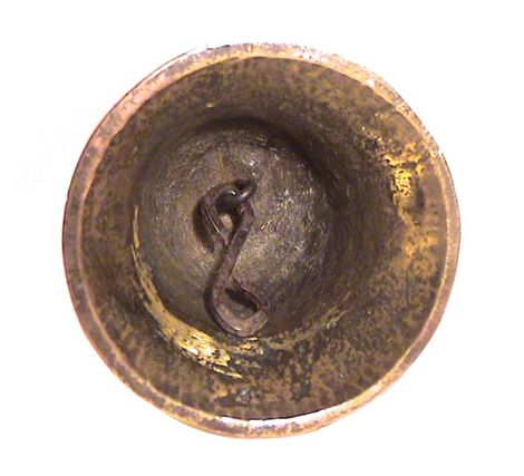 While the clapper is missing, we can learn a lot from the information inherent with the link used to hold the clapper in place. Link inside the bronze OOPART bell.