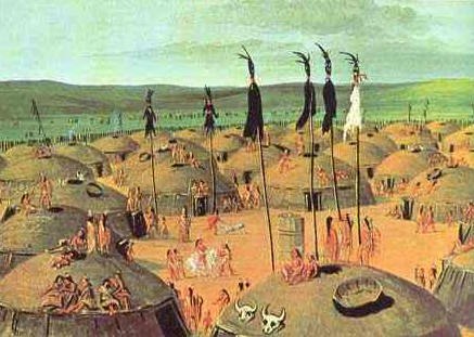 Mandan Village: George Catlin