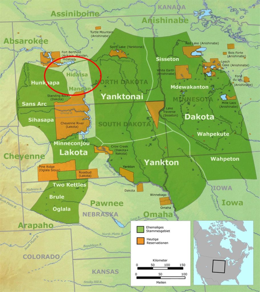 Smallpox, reduced the Mandans, a tribe of 40,000 people, down to 2,000 survivors. They partially recovered, increasing their numbers to some 12,000 by 1837, when a similar epidemic almost wiped the tribe out completely. It is recorded that there were only 39 survivors but the Mandan-Hidatsa claim it was about 200. These bewildered survivors of a once mighty tribe were taken in by the Hidatsa who had also been affected by the disease but to a much lesser extent.