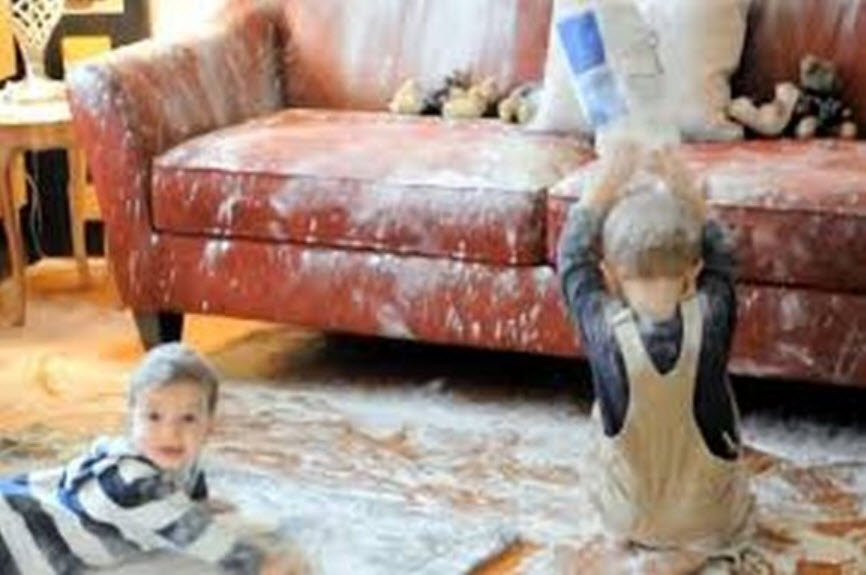 Children making a mess.