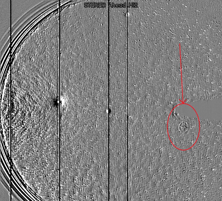 The oopart object as captured by the Solar Terrestrial Relations Observatory (STEREO).