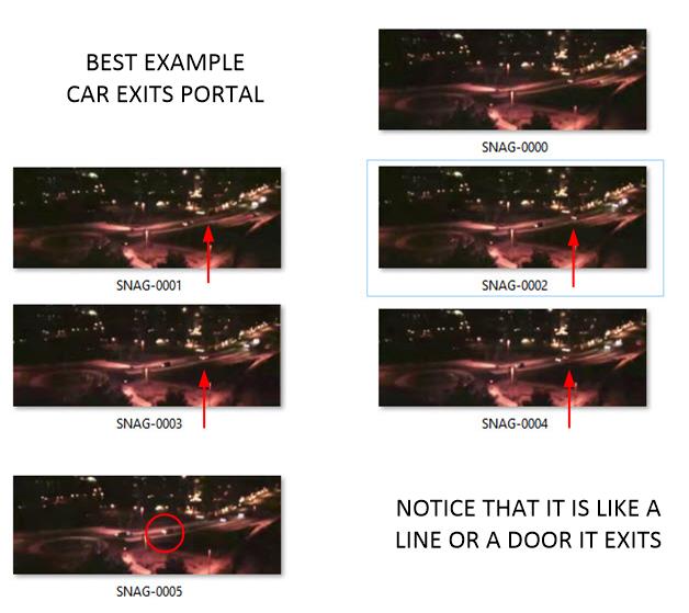 This is a very good example of how portal travel actually appears. There are no Hollywood special effects, flashes of light, shimmering water effects or wavy lines. They dust walk through nothing to appear. Best example